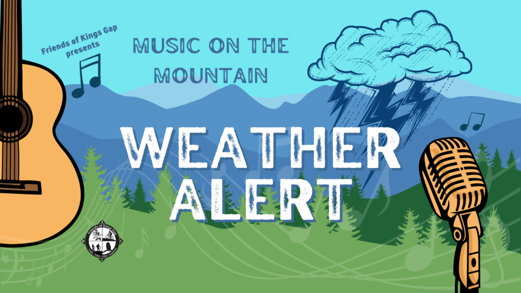 Music on the Mountain weather alert graphic